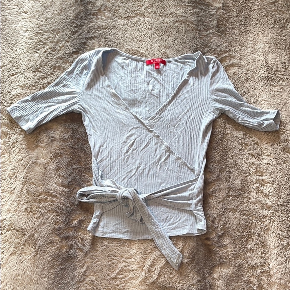 Guess Baby Blue Wrap Top
